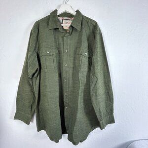 Outdoor Life Mens Green Long Sleeve Button-Up Shirt XL Cotton Lightweight NWOT